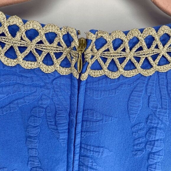 Lilly Pulitzer Women’s Bennet Blue Arie Stretch Shift V-Neck Mini Dress Size 00 - Picture 7 of 10